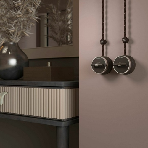 Выключатель одноклавишный с корпусом Werkel Vintage (мокко матовый/хром) W5812052 в Нижнем Новгороде фото 4