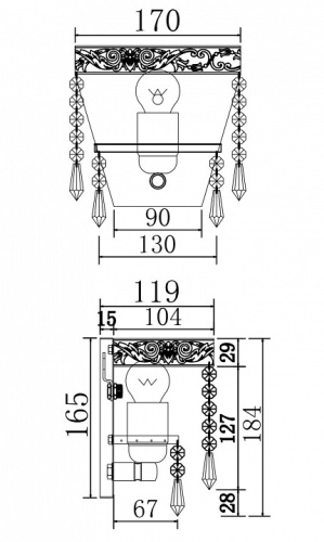 Накладной светильник Maytoni Palace DIA890-WL-01-G в Омске фото 6