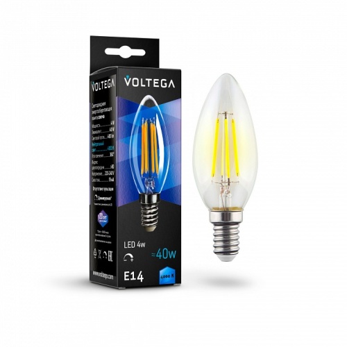 Лампа светодиодная Voltega Candle dim 5W E14 5Вт 4000K 8461 в Чебоксарах фото 3