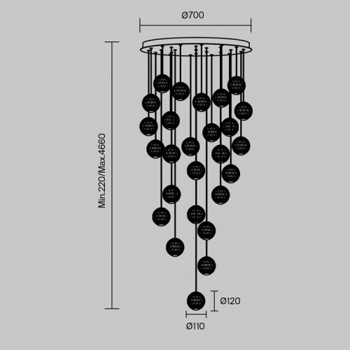 Подвесная люстра Maytoni Sapphire MOD293PL-L140BS3K в Нижнем Новгороде фото 5