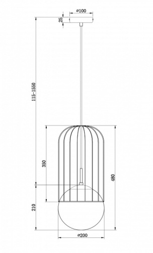 Подвесной светильник Maytoni Telford P363PL-01G в Слободском фото 2