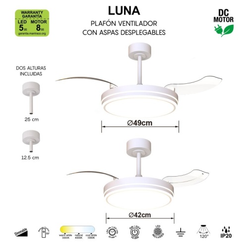 Светильник с вентилятором Mantra LUNA 9666 в Нижнем Новгороде фото 5