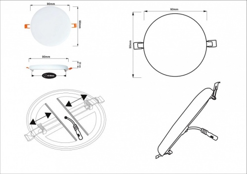 Встраиваемый светильник Arte Lamp Prior A7981PL-1WH в Сургуте фото 2