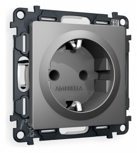 Розетка с заземлением и со шторкой, без рамки Ambrella Volt ALFA MA657010 в Нижнем Новгороде