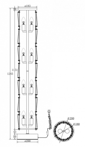 Торшер Maytoni Puntes MOD043FL-08CH в Качканаре фото 4