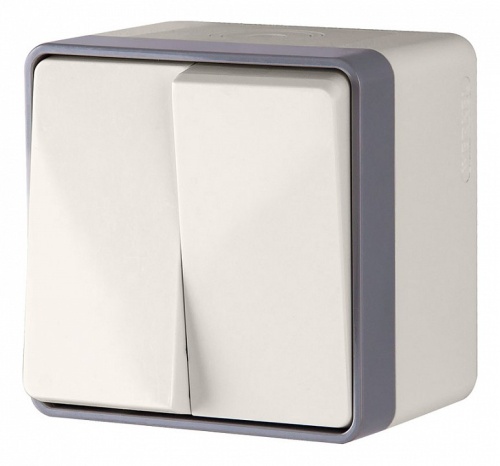 Выключатель двухклавишный влагозащищенный Werkel Gallant (слоновая кость) WL15-03-02 в Нижнем Новгороде