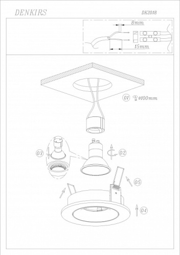 Встраиваемый светильник Denkirs DK2018 DK2018-BK в Нижнем Новгороде фото 4