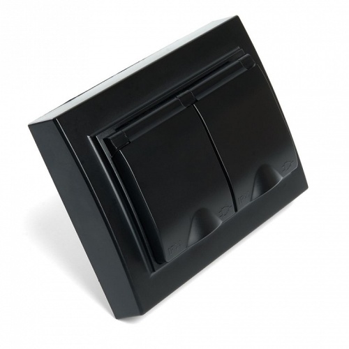 Розетка двойная с заземлением и со шторками, с крышкой Stekker Эрна 49138 в Нижнем Новгороде фото 2