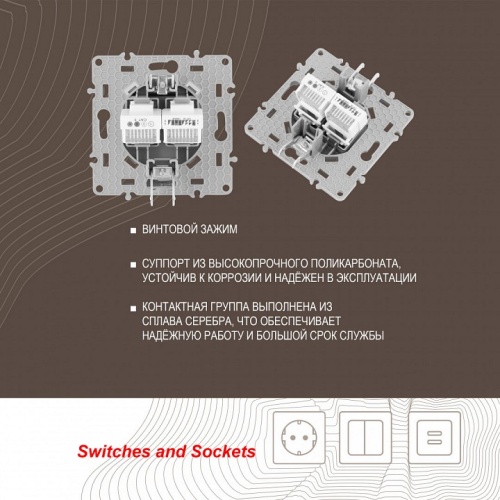 Розетка двойная RJ-11 и Ethernet RJ-45, без рамки Arte Milano am-217 217.44-1.silver в Нижнем Новгороде фото 3