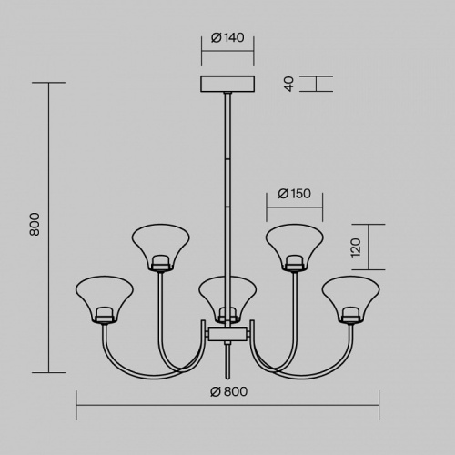 Люстра на штанге Maytoni Dynasty MOD402PL-L30BS3K в Нижнем Новгороде фото 4