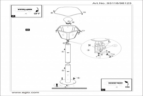 Наземный низкий светильник Eglo Monreale 98123 в Нижнем Новгороде фото 3