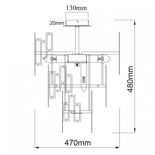 Люстра на штанге MW-Light Монарх 2 121010505 в Белово фото 4