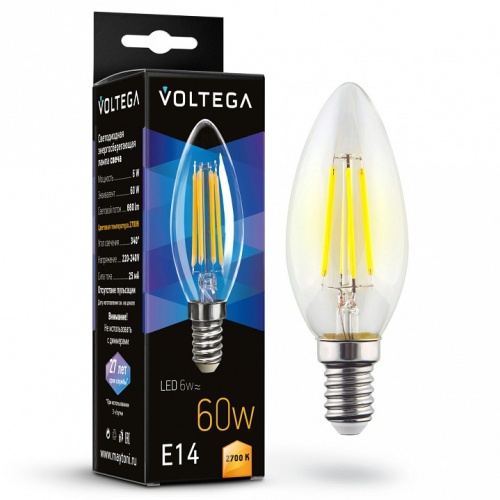 Лампа светодиодная Voltega Candle 6W E14 6Вт 2700K 7197 в Нижнем Новгороде