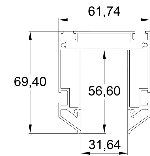 TR3040-AL Закладной профиль SMART для натяжного потолка 2м в Аше фото 2