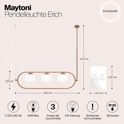 Светильник на штанге Maytoni Erich MOD221PL-03BS в Великом Устюге фото 6