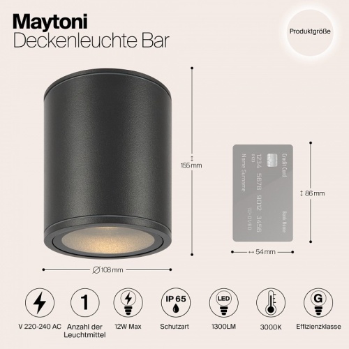 Накладной светильник Maytoni Bar O306CL-L12GF в Бородино фото 4