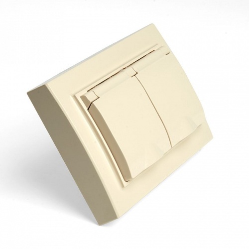 Розетка двойная с заземлением и со шторками, с крышкой Stekker Эрна 49137 в Нижнем Новгороде фото 7