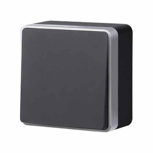 Выключатель проходной одноклавишный Werkel Gallant (черный с серебром) W5012034 в Нижнем Новгороде