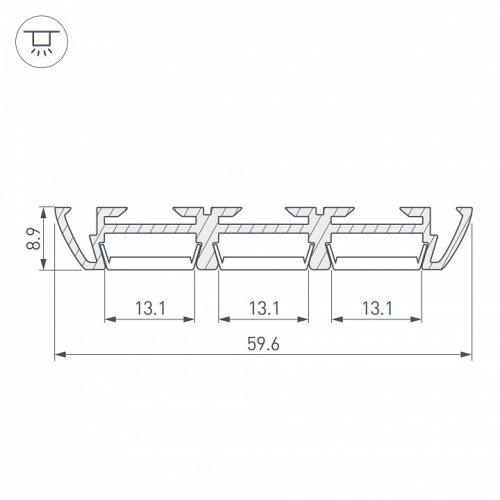 Профиль накладной Arlight PHS-3X-2000 ANOD 013209 в Нижнем Новгороде фото 2
