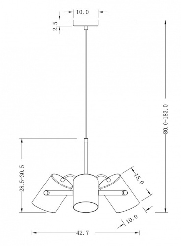 Подвесной светильник Freya Elori FR4004PL-03BBS в Бородино фото 2