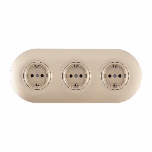 Розетка с заземлением и со шторкой Arte Milano SET08-3 SET08-3-40-1x3 shampan в Нижнем Новгороде