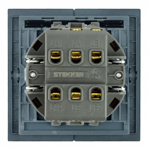 Переключатель двухклавишный без рамки Stekker Мия 50448 в Нижнем Новгороде фото 5