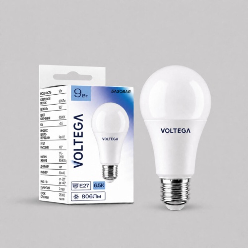 Лампа светодиодная Voltega Globe 9W E27 9Вт 6500K 3283 в Нижнем Новгороде фото 4