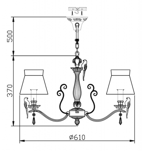 Подвесная люстра Maytoni Bird ARM013-06-W в Великом Устюге фото 6