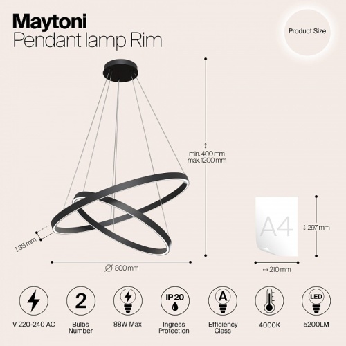 Подвесной светильник Maytoni Rim MOD058PL-L74B4K в Старом Осколе фото 4