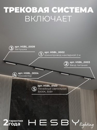 Комплект трековый Hesby Lighting №1 однофазная накладная Skylite HSBL_kompl_S001_NI4B3K в Нижнем Новгороде фото 8