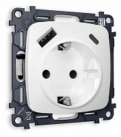 Розетка с заземлением и 2хUSB type A и C, без рамки Ambrella Volt OMEGA MO130010 в Нижнем Новгороде