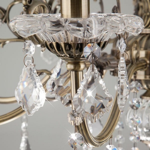Подвесная люстра Eurosvet Elisha 3281/8 античная бронза/прозрачный хрусталь Strotskis в Нижнем Новгороде фото 2