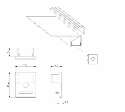 Заглушка для профиля с отверстием Elektrostandard ZLL ZLL-2-ALP025 в Нижнем Новгороде фото 2