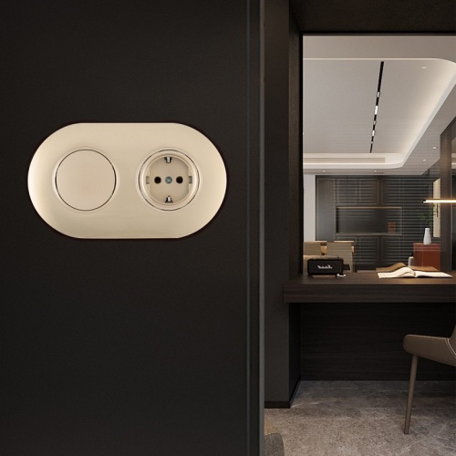 Блок с выключателями одноклавишными влагозащищенными Arte Milano SET08-2 SET08-2-40-1-30-1 shampan в Нижнем Новгороде фото 2