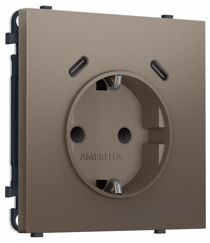 Розетка с заземлением и со шторкой и 2хUSB C, без рамки Ambrella Volt MS MS640510 в Нижнем Новгороде