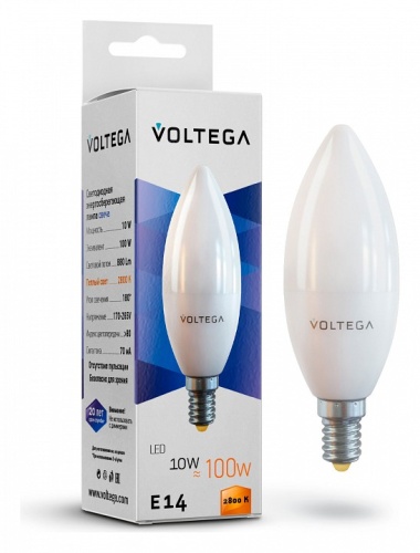 Лампа светодиодная Voltega Simple E14 10Вт 2800K 7064 в Белово