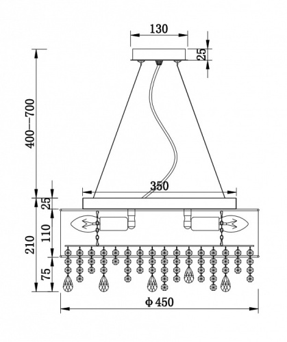 Подвесной светильник Maytoni Manfred MOD600PL-06W в Нижнем Новгороде фото 6