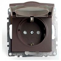 Розетка с заземлением и со шторкой, без рамки с крышкой Stekker Катрин 49029 в Нижнем Новгороде