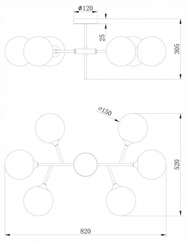 Люстра на штанге Freya Maddison FR5115PL-06BZ1 в Нижнем Новгороде фото 4