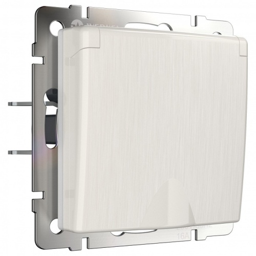 Розетка влагозащищенная с заземлением и со шторками, без рамки Werkel перламутровый рифленый W1171213 в Нижнем Новгороде