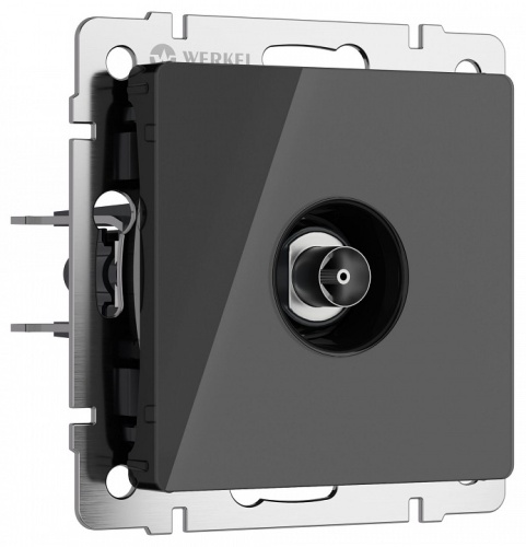 ТВ-розетка без рамки Werkel черный акрил W1183048 в Нижнем Новгороде