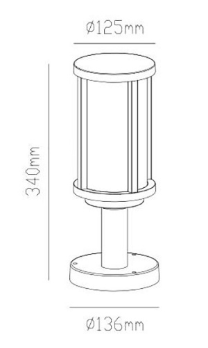 Наземный низкий светильник Arte Lamp Toronto A1036FN-1BK в Кораблино фото 3