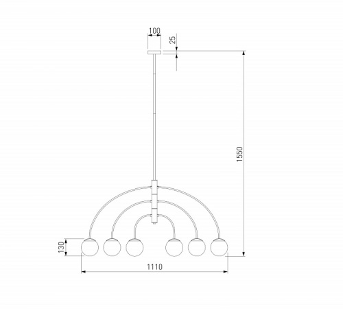 Люстра на штанге Eurosvet Cenacolo 30179/6 черный в Нижнем Новгороде фото 3