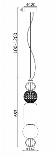 Подвесной светильник Maytoni Collar P069PL-L35CH3K в Гагарине фото 2
