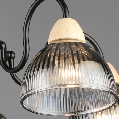 Люстра на штанге 69660 69660-0.3-05 BK+WOOD в Нижнем Новгороде фото 2