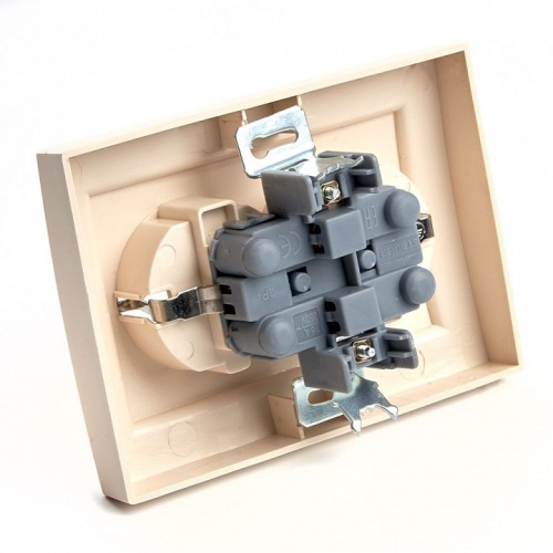 Розетка двойная с заземлением и со шторкой Stekker Эрна 39240 в Нижнем Новгороде фото 3