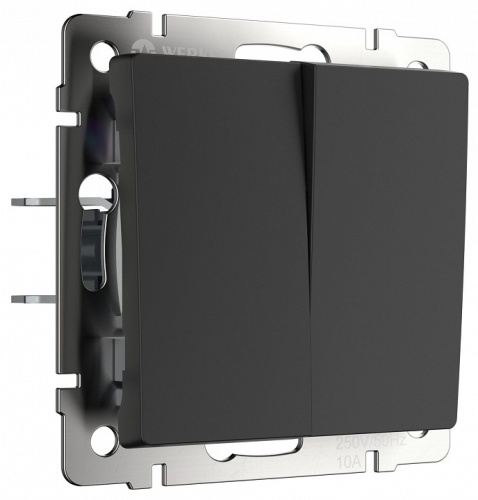 Выключатель двухклавишный без рамки Werkel черный W1123006 в Нижнем Новгороде