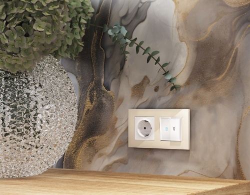 Выключатель проходной двухклавишный с подсветкой Ambrella Volt ALFA MA104040 в Нижнем Новгороде фото 3