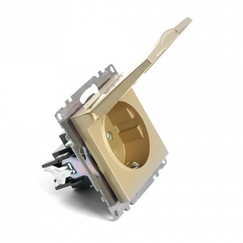 Розетка с заземлением и со шторкой, без рамки с крышкой Stekker Катрин 49222 в Нижнем Новгороде фото 4