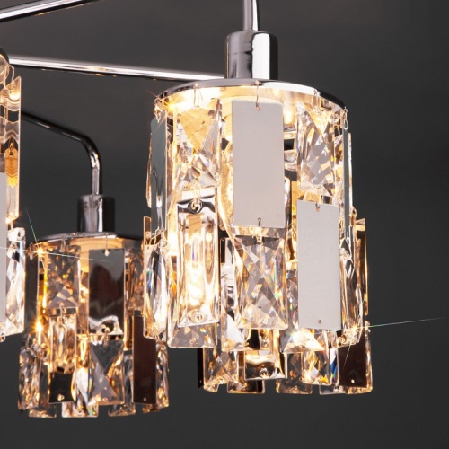 Люстра на штанге Eurosvet Scoppio 10101/8 хром/прозрачный хрусталь Strotskis в Нижнем Новгороде фото 3